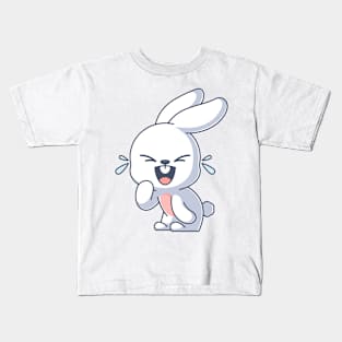 Cute bunny laughing happily cartoon Kids T-Shirt